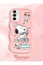 Samsung Galaxy M23 Compatible Case Camera Protector Pink Silicone Couple Phone Case Stripe Pattern - 2