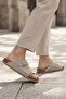 Beige Double-Strapped Nubuck Large Size Men's Slippers Casual Beach Slippers - 5