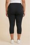 Women's 3-Piece Black Plus Size Cotton Lycra Below Knee Capri Leggings |   High Waist No-Show Flexible Daily Leggings - 7