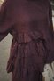 Women's Ruffle Detail Layered Wrinkled Double Suit Plum - 5