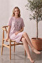 Cotton Patterned Striped Interlock Knitted Short Sleeve Nightgown Dress 95cm - 5