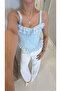 Lave Blue Flounce Corset Blouse