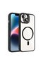 iPhone 14 Case with Camera Stand, Magsafe Supported, Transparent Back, Silicone Senk