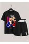 Karim Benzema Printed 100% Cotton Crewneck Children's T-Shirt-Shorts Two-Piece Set