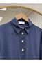 Aleyna Yarısı Buttoned Waist-Tightened Tunic-Zn2092 Navy Blue - 2