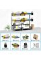 3 Layer Dish Drying Rack Over the Sink - 3 Tier Compact Kitchen Organizer and Storage Space Saver for Counter - Dish Drainer and Utensil Holder (Stainless Steel, Black Dish Rack) - 3