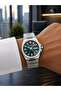 Men's Wristwatch Black Navy Blue Dial Steel Band 5 Atm - 4