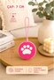 Car Mirror Ornament Punch Handmade 7cm Pink Paw Patterned - 3