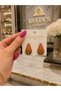 Luxury Drop Design Earrings with Coffee & Gold Detail