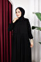 Medina Silk Azra Ferace with Pocket Detail (Black) - 4
