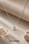 Letter D Necklace Steel Chain Silver Color Letter Necklace 40+5 cm Minimal Letter Necklace