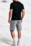 Limited Edition Printed Cotton Fabric Unisex T-Shirt-Grey Shorts Set - 2