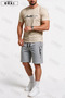 Limited Edition Printed Cotton Fabric Unisex T-Shirt-Grey Shorts Set