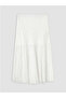 White Elastic Waist Lace Flared Skirt - 5