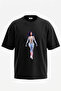 Leeloo Fifth Element Design Printed Oversize Black T-Shirt