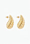 Women's Twisted Striped Vintage Hoop Earrings Teardrop Design