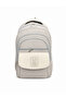 Beige Unisex Daily School Backpack, Water Resistant, Multiple Compartments, Laptop Compartment