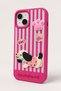 iPhone 13-14 Compatible 3D Dachshund Dog Figure Striped Silicone Phone Case - 7