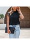 Women's Short Sleeve Lace Sleeve Detailed Ribbon Tie Neck Aerobin Blouse