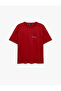 Cotton Short Sleeve Pocket Detailed Crew Neck Printed Oversize T-Shirt