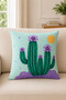 Cactus and Leopard Patterned Decorative Set – 4 Pieces 43 × 43 cm Cushion Covers and 40 × 140 cm Runner (Double-Sided) - 4