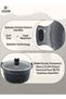 Life Smile Granite Non-Stick Cookware Set of 6pcs -16/20/24cm Soup Pots with Lids - Induction Bottom - 6