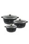 LIFE SMILE Nonstick Ceramic Cookware Set 6-Piece (24/28/32cm Sizes Stockpots), Healthy Pots and Pans Set, Non-toxic Kitchen Cooking Set with Stay-Cool Handles, PFAS and PFOA Free