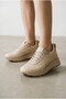 Women's Inner and Outer Genuine Leather Orthopedic Comfortable Beige Casual Shoes - 4