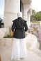 Black Shoulder Ruffle Waist Tie Shirt - 5