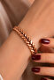 Women's Copper Bracelet with Leaf Motif, Knitted Model, Handcrafted, Adjustable Copper Bracelet - 2