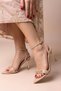 Ac681136 Fine Heel Buckle Detail Ankle-Strap Evening Dress Shoes