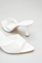 Women's Heeled Slippers – Mirrored Metallic Open Toe Thin Heel Evening Dress Slippers 9 cm - 5