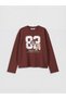 Vizyon New Season Brown Printed Girls' T-Shirt - 2