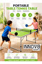 Portable Foldable Table Tennis Table Set 120 x 60 x 70 cm with 2 Height Positions Carry Handle Clamp Net 2 Paddles 2 Balls Compact Indoor Outdoor Ping Pong Game for Home Travel Ages 8+