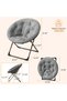 Folding Saucer Chair - Faux Fur Soft and Comfortable - Ideal for Bedroom, Living Room, Dormitory - Sturdy Frame - Suitable for Adults, Teens and Children - 6