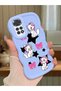 Redmi Note 11 Compatible Case Camera Protector Blue Silicone Couple Phone Case Character Pattern