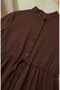 Hakim Collar Buttoned Layered Hijab Dress 0336-02 Brown - 4