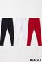 Girls' 3-Pack Plain & Cotton Leggings Set - Casual Long Leggings