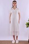 100% Cotton Scalloped Fabric Maternity Nightgown Effortt - Ecru - 8