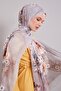 شال كراز كومفورت باللون الرمادي المزين بالزهور - 3