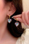 Gold Steel Dangle Hoop Earrings - 3
