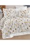 Double Daisy Patterned Multi-Purpose Bedspread Set (Pique Set) with 4 Pillowcases & Elastic Sheets