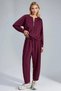 Soft Touch Modal Textured Zipper Collar Double Set