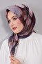 وشاح من الحرير والقطن بنمط مختلط باللون البني - 4