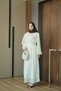 Women's Pleated Detailed Balloon Sleeve Dress Yellow - 3