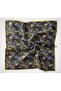 Cotton Polyester Scarf Petrol Blue Botanical Patterned Soft Textured Non-Slip 90X90 - 5