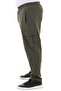 Men's Large Size Cargo Pocket Lycra Parachute Fabric Pants/Sweatpants Green - 4