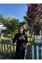 Women's Clothing Black Polyester Linen Striped Side Set - 6