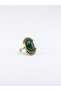 Natural Stone Green Agate Natural Gemstone Women's Antique Adjustable Ring Euy94Ya - 5