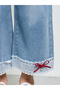 Girls Faded Wide Leg Jeans With Lace Hem - 3